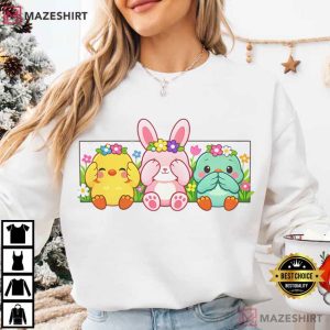 Easter Chick Bunny Duck Pastel Spring Animals T Shirt (1)