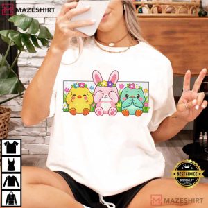 Easter Chick Bunny Duck Pastel Spring Animals T Shirt (3)