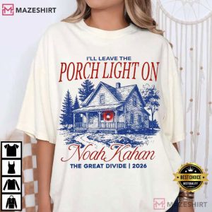 Porchlight Noah Kahan The Great Divide Tour T Shirt (1)