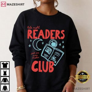 Late Night Readers Club Book Lover Gifts T Shirt (1)