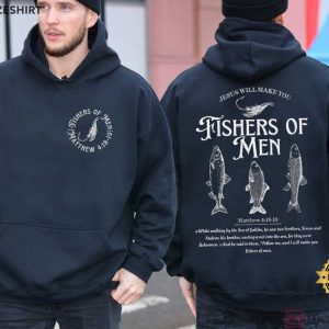 Jesus Fishers Of Men Christian Bible Verse Matthew 419 T Shirt (3)