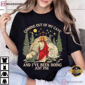 Jesus Coming Out Of My Cave Funny Easter Sunday T Shirt (4)