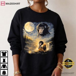 Punch Monkey Vintage Moon Animals T Shirt (4)