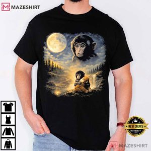 Punch Monkey Vintage Moon Animals T Shirt (1)