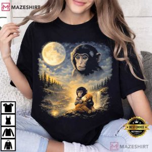 Punch Monkey Vintage Moon Animals T Shirt (2)