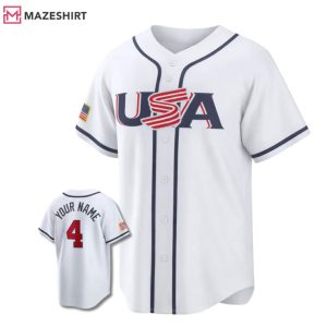 USA Baseball Fan Custom Name Number Supporter Baseball Jersey