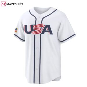 USA Baseball Fan Custom Name Number Supporter Baseball Jersey (2)