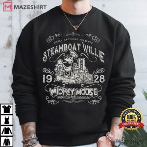 Mickey Mouse Fan Art Vintage Steamboat Willie Tribute T Shirt (4)