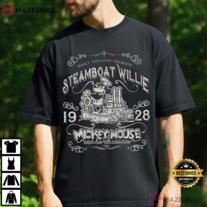 Mickey Mouse Fan Art Vintage Steamboat Willie Tribute T Shirt (1)