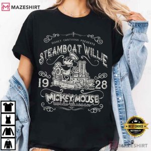 Mickey Mouse Fan Art Vintage Steamboat Willie Tribute T Shirt (2)