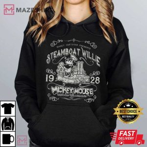 Mickey Mouse Fan Art Vintage Steamboat Willie Tribute T Shirt (3)