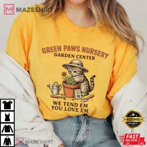 Green Paws Nursery Funny Cat Gardening T Shirt (4)