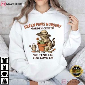 Green Paws Nursery Funny Cat Gardening T Shirt (1)