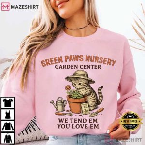 Green Paws Nursery Funny Cat Gardening T Shirt (2)