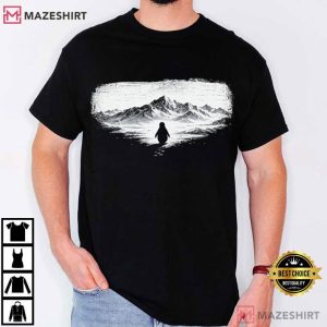 Minimalist Nihilistic Penguin Meme Mountain T-Shirt