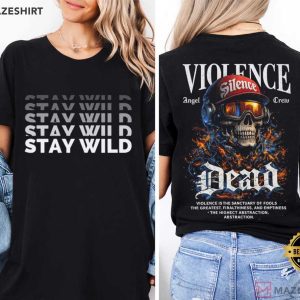 Skull Rider Motorcycle Helmet Graphic T Shirt (4)