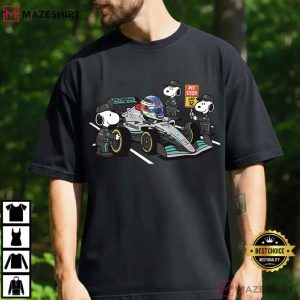 Kimi Antonelli Snoopy Pit Crew F1 Mercedes Racing Cartoon T-Shirt