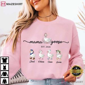 Mama Goose Custom Kids Names Est Year T Shirt (4)