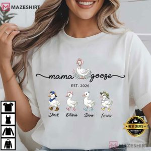 Mama Goose Custom Kids Names Est Year T Shirt (2)