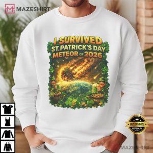 I Survived The St Patrick's Day Meteor 2026 T Shirt (2)