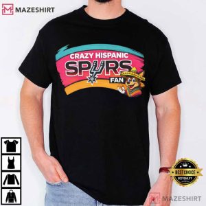 Crazy Hispanic Spurs Fan Basketball Team Pride T-Shirt