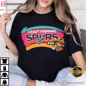 Crazy Hispanic Spurs Fan Basketball Team Pride T Shirt (3)