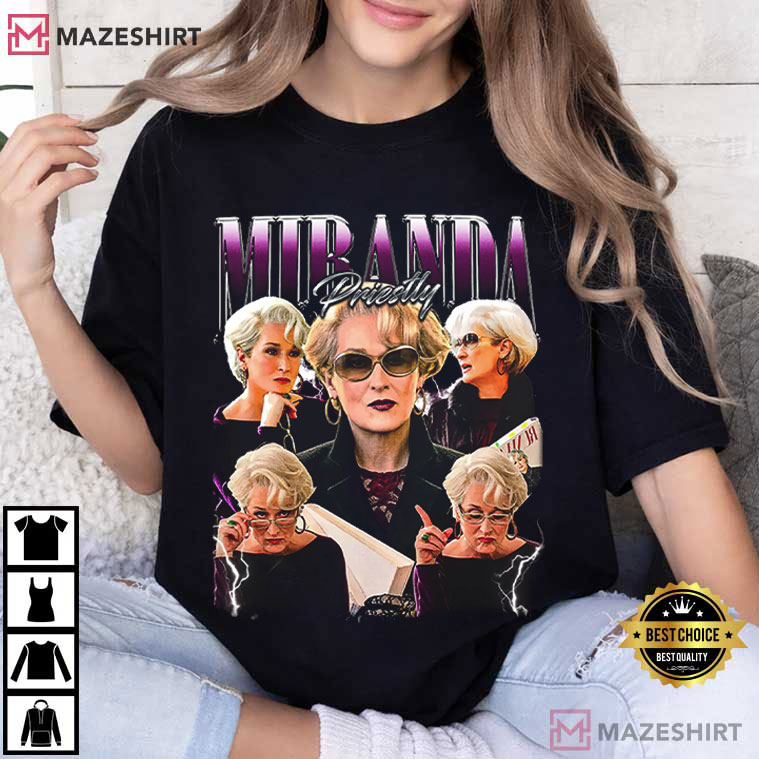 Devil Wears Prada Miranda Priestly Collage Movie Fan T-Shirt Devil Wears Prada Miranda Priestly Collage Movie Fan T-Shirt