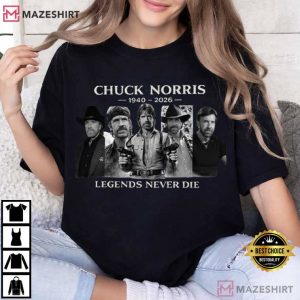 Chuck Norris Cowboy Silhouette Legendary Action Hero T Shirt (3)