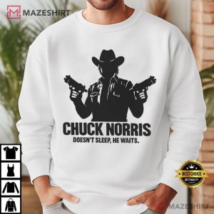 Chuck Norris Cowboy Silhouette Funny Quote Meme T Shirt (1)