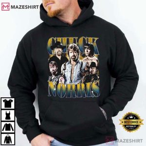 Chuck Norris Cowboy Silhouette Vintage Collage T Shirt (4)