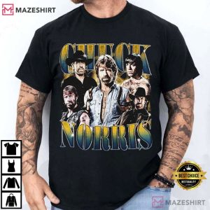 Chuck Norris Cowboy Silhouette Vintage Collage T-Shirt