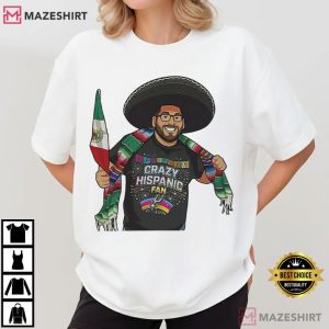 Crazy Hispanic Spurs Fan Basketball Game Day T Shirt (1)