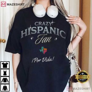 Crazy Hispanic Spurs Fan Colorful Heart Mexico T-Shirt