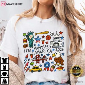 Happy 250 America 4th Of July 2026 USA T Shirt (4)