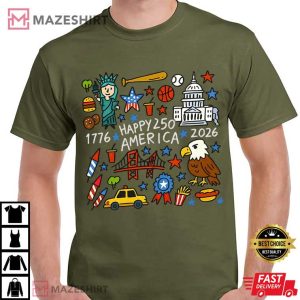 Happy 250 America 4th Of July 2026 USA T Shirt (1)
