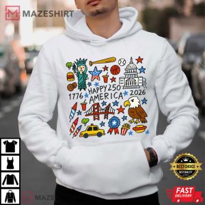 Happy 250 America 4th Of July 2026 USA T Shirt (2)