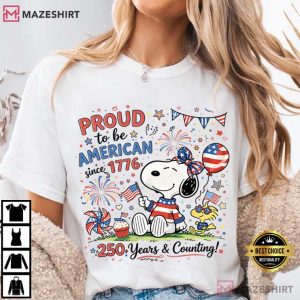 Snoopy Peanuts Celebrating 250 Years USA 4th Of July T Shirt (1)