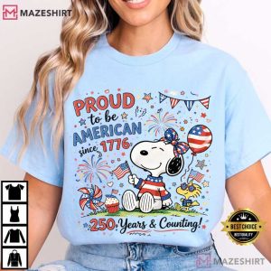 Snoopy Peanuts Celebrating 250 Years USA 4th Of July T Shirt (2)