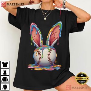 Easter Baseball Bunny Ears Ice Cream Drip T Shirt (4)