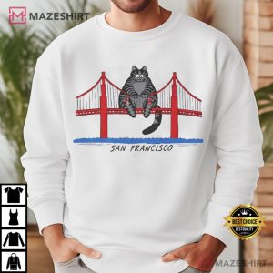Ryan Gosling Cat Golden Gate Bridge T Shirt (4)