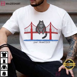 Ryan Gosling Cat Golden Gate Bridge T Shirt (1)