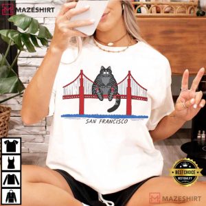 Ryan Gosling Cat Golden Gate Bridge T Shirt (2)