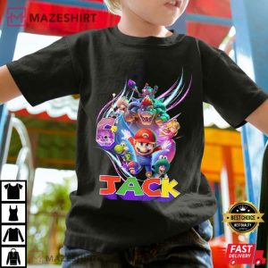 Super Mario Galaxy Movie Birthday Custom Mario Bros Family T Shirt (3)