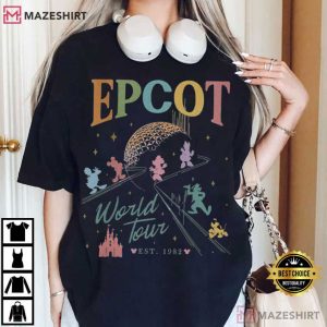 Epcot World Tour Disney Drink Around The World Vintage T Shirt (3)