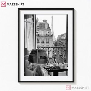 Woman Reading Newspaper In Paris Vintage Poster (3)