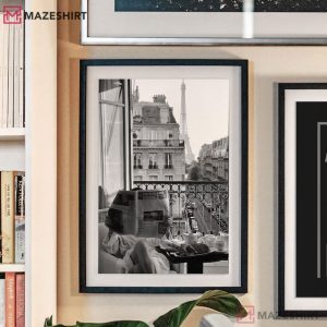 Woman Reading Newspaper In Paris Vintage Poster (1)