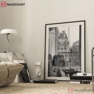 Woman Reading Newspaper In Paris Vintage Poster (2)