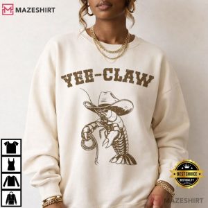 Yee Claw Crawfish Cowboy Western T Shirt (1)