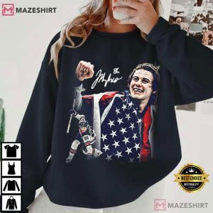 Jack Hughes Golden Goal Team USA Winter Olympics T Shirt (4)