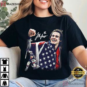 Jack Hughes Golden Goal Team USA Winter Olympics T Shirt (2)